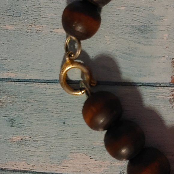 💜Vintage Boho Wooden Bead Necklace - Picture 3 of 4